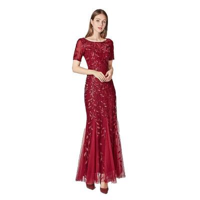 China Women's Sequin Anti-Wrinkle Bridesmaid Dress Red Elegant Ladies Long Sequin Bodycon Club Prom Party Dresses Luxury Long for sale