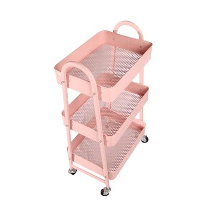 China Morden Food Cart Cart Kitchen Mobile Carts Good Quality Storage Moving Folding Stackable High Gloss Tool For for sale