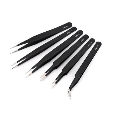 China Stainless Steel Makeup Tool Eyelash Applicator Tweezers Stainless Steel Eyelash Extension Tweezers for sale