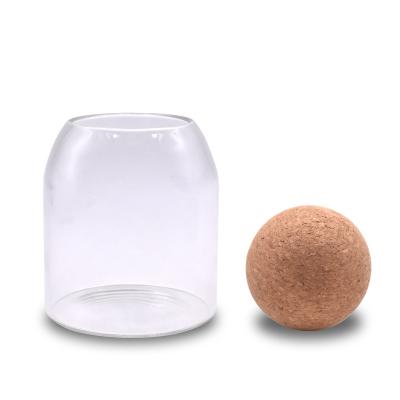 China Food China Best Selling Borosilicate Jar Sealed Cylindrical Glass Kitchen Container Food Coffee Beans Jar With Cork Balls for sale