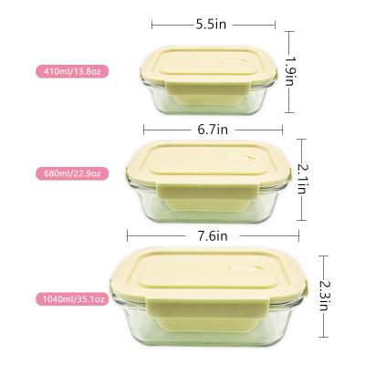 China Wholesale Bento Microwavable Food Container Set High Borosilicate Glass Freshness Storage Lunch Box With Lid for sale