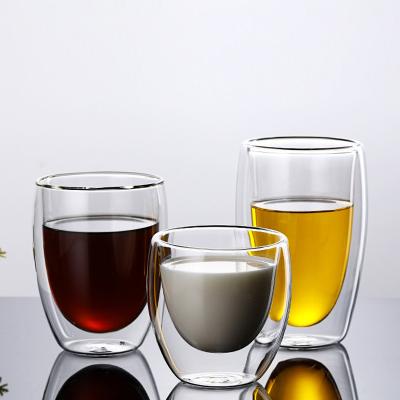 China Amazon Glass Mug Beer Glass Juice Cup Borosilicate Glass Coffee Viable Hot Double Cup Wall for sale