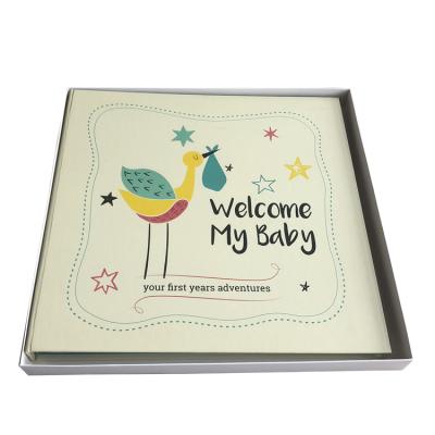 China paper & Custom High Quality Cardboard Hardcover Book Baby Grow-Up Activity Photo Disc First Year Memory Book Printing for sale