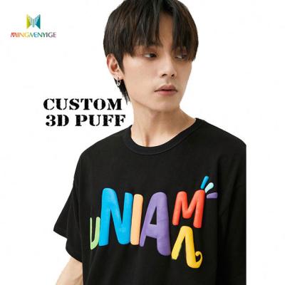 China Custom Fashion Bubble Letter 3D Blast Print T-shirt Foam Screen Printing T-shirts Hip Hop Street Style Blast Printing Tee MMYG anti-wrinkle for sale