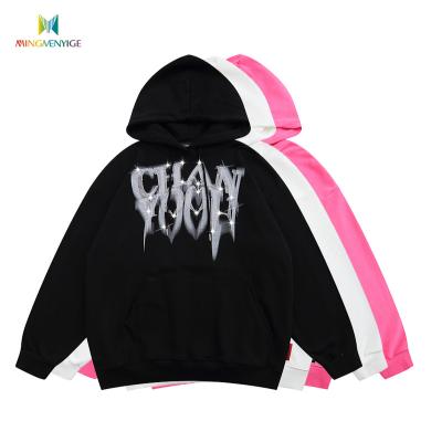 China High Quality Stone Crystal Non Strings Drawstring Rhinestone Zip Up Custom Hotfix Rhinestone Diamond Transfer Men's Hoodie Hot Fix for sale