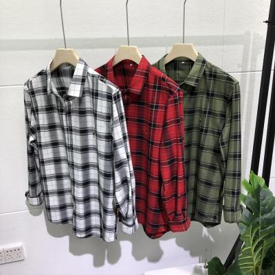 China High Quality Soft Eco-friendly 100% Cotton Flannel Anti-pilling Long Sleeves Plaid Shirts for sale