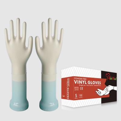 China Food / Latex Work Glovees PVC Vinyl Clear Color Disposable Cleaning Manufacturers China for sale