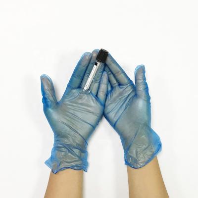 China Factory wholesale price smooth disposable vinyl glovees blue clear color for sale