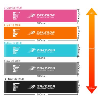 China 100% Natural Latex High Elastic Strength Elastic Strength Yoga Belt Resistance Loop Sets Bands For Fitness Exercise Set Of 5 for sale