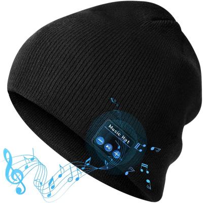 China JOINT Wholesale Custom Sports Blue Tooth Knitted Slouchy Warm Beanie Hat Colorful Winter Music Cap Beanie Hat Unisex for sale