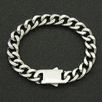 China Simple Design Lead Free Nickel Free Hips Hops Cuban Link Bracelet Stainless Steel Cuban Chain Bracelet for sale