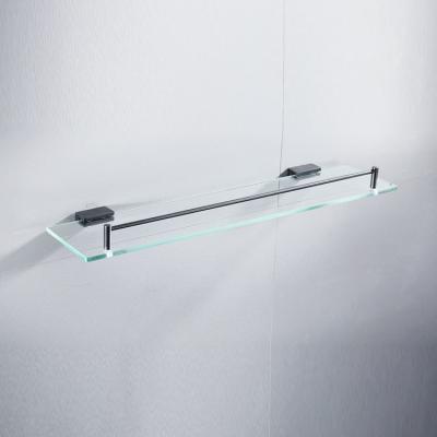 China Fashion Bathroom Accessories Simple Wall Mounted Simple Bathroom Glass Shelf for sale