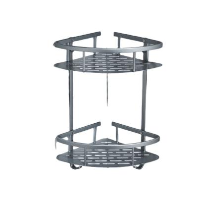 China Triangle Aluminum Multi Tier Bathroom Storage Rack Corner Tidy / Storage Shelf for sale