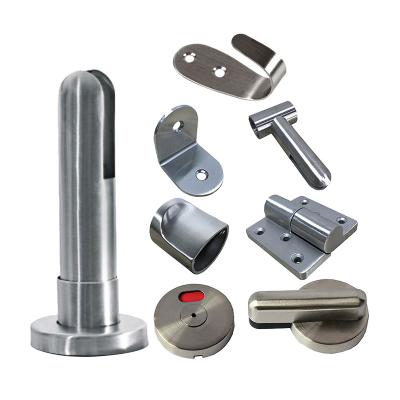 China Anti Corrosion Durable Stainless Steel Toilet Compartment Divider Fittings Toilet Door Accessories Set for sale