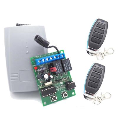 China Universal Remote Control Receiver Radio 2 Channel 12V 24V DC Universal Remote Control Receiver -1pcs receiver+2pcs RF Transmitter 433mhz for sale