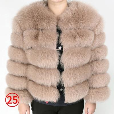 China New Hot Sale Anti-Wrinkle Real Sleeve Removal Detachable Natural Fox Fur Coat Women Invest Jackets Ladies Short Fur Coat for sale