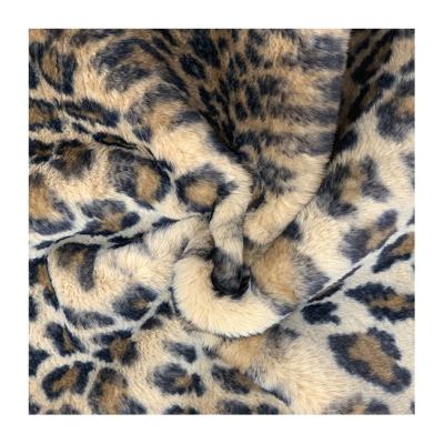 China Leopard Print Auto Upholstery Faux Fur Fabric Acrylic Faux Fur Fabrics for sale