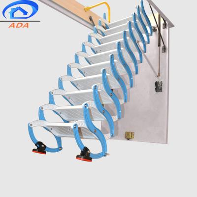 China New Model Home Use Extendable Carbon Steel Combination Folding Ladders Widening Attic Colorful Stairs for sale