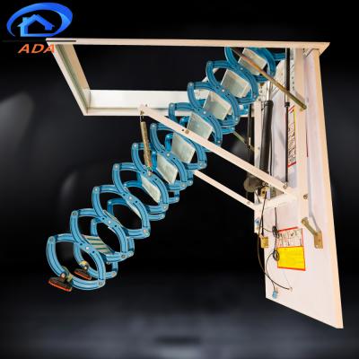 China Factory Direct Automatic Folding Ladders Attic Ladder With Handrail Electric Remote Control Convenient Staircase for sale