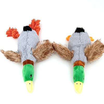 China Viable Cute Plush Duck Sound Toy Stuffed Squeaky Squeaky Dog Toy Cleaning Tooth Dog Chew Rope Animal Toys for sale