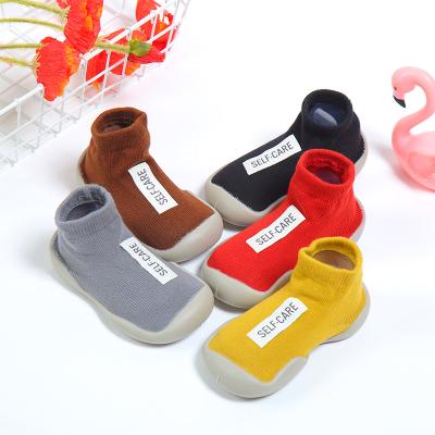 China Wholesale Anti Slip Rubber Sole Anti Slip Infant Toddler Booties New Breathable Kids Cotton Sock Shoes for sale