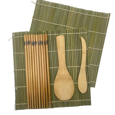 China Good quality nature sustainable color bamboo sushi mat, sushi paddles, sushi chopsticks and sushi material plate for sale