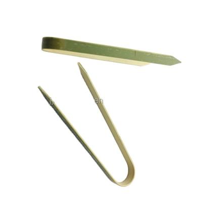 China Sustainable U Shape Disposable Mini Bamboo Tongs for sale