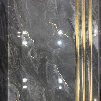 China Europe AFFINARE Foshan Gold Inlay Process Step Tiles Staircase Anti-Slip Marble Tiles For Staircase 480x1200mm for sale