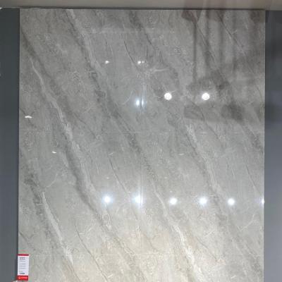 China Southeast Asia AFFINARE Floor Tile 800*800mm Full Body Light Gray Gold Super Glossy Tile for sale