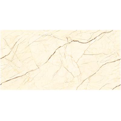 China Country AFFINARE Unique Luxury Marble Tile With Light Gray Gold Inlay With Brown Color Vitrified Floor Tiles 600x1200 for sale