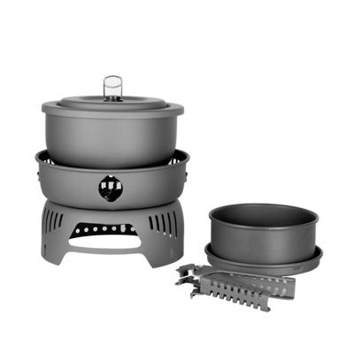 China Outdoor Camping Cookware Portable Camping Stove With Windshield Outdoor Cooking Set For Hiking Picnic Backpacking for sale