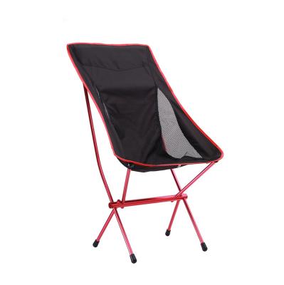 China High-back folding beach chairs heavy duty portable aluminum compact camping chair 48x92x102cm for sale