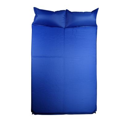 China Polyester Taffeta Ultralight Double Inflatable Sleep Pad Camping Sleep Pad With Pillow for sale