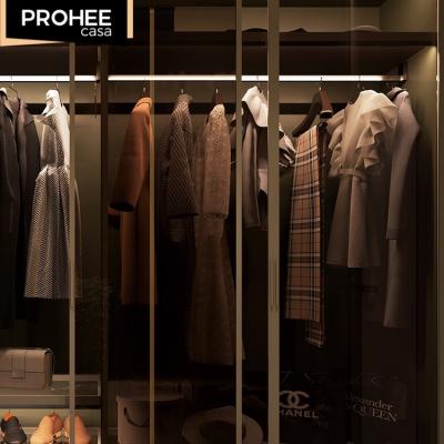 China Covered High Quality Art Door Wardrobe Multi-compartment Luxurious Atmosphere Door Wardrobe PROHEE High Quality Wardrobe for sale