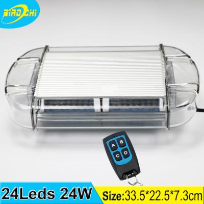 China Factory price 24W/33.5CM Aluminum mini roof car lightbar magnetic Alloy+PC remote control radio led lighting for sale