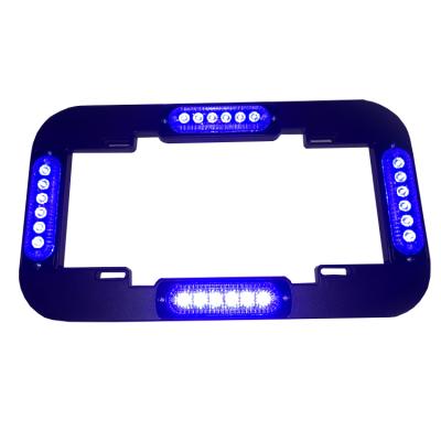 China Waterproof Alloy +PC Biaochi 24LED License Plate Aluminum Blue Led Warning Light For All Cars for sale