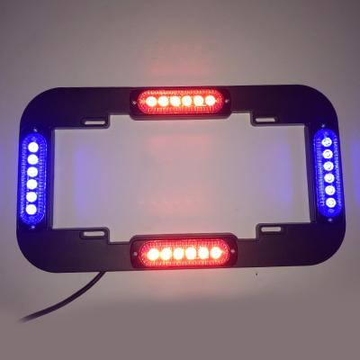 China Aluminum Alloy +PC Factory 24LED Signaling Emergency Warning Light License Plate Red Blue Led Strobe Light for sale