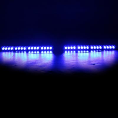 China Aluminum Alloy+PC Traffic Light High Power LED 32W Sun Visor Dash Led Light Bar For Car Truck In Blue for sale