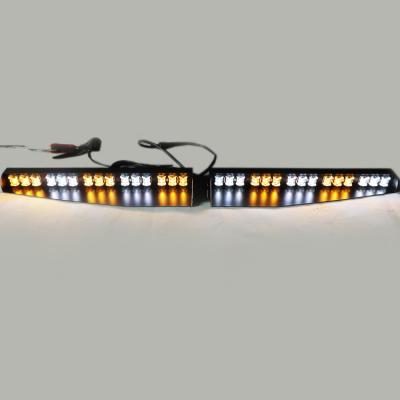 China Aluminum Alloy +PC Customize 30W 12V 24V DC Led Interior Amber White Led Rocket Emergency Vehicle Strobe Visor Light for sale