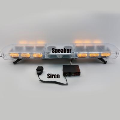 China Alloy+PC Aluminum 120cm Car Led Lightbar factory price normal police warning light bar with siren and 2 speakers for sale