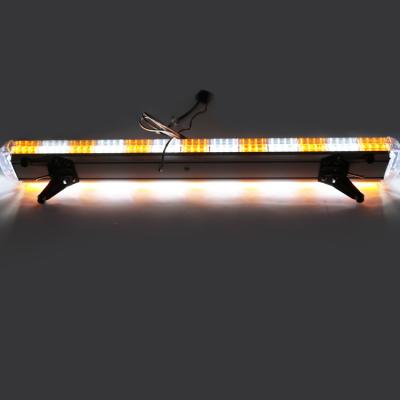 China Aluminum Alloy+PC 112 LED 58inch road safety full size led linear rotary warning turn signal amber white lightbar for sale