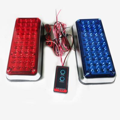 China PC+ABS 12W 12V Super Bright Led DC Mount Outdoor Police Strobe Light Red Blue With 7 Flashing Patterns for sale