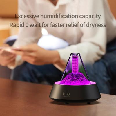 China Control de humedad Humidificador de llamas de fuego con luz LED de 7 colores y ABS en venta