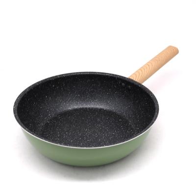 China Wholesale American Style 28Cm Induction Die Cast Iron Bottom Aluminum Cookware Round Frying Pan With Non-Stick Coating for sale