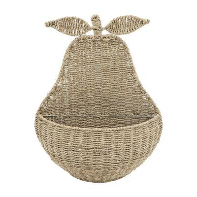 China MBC Good Quality Wholesale Exported Pear Shape Wall Hanging Woven Vegetable Plankton Storage Basket for sale