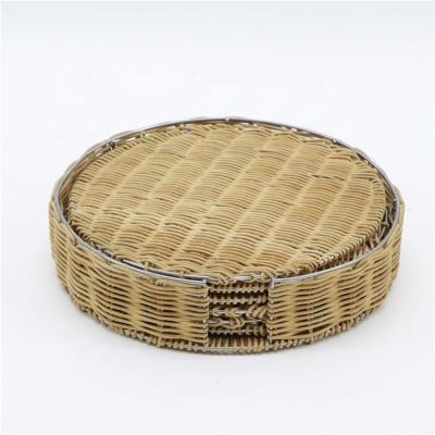 China MBC Factory Sustainable Wholesale Table Mats Cup Mat Set 7 D 28*6 Cm Woven Natural Place Mat Rattan Place Mats For Dining for sale