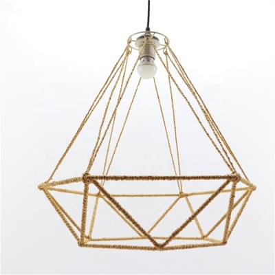 China Rope Woven Hanging Lampshade New MBC Iron Wire Pendant Light Paper Pendant Light Wholesaler for sale