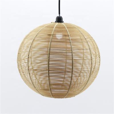 China MBC Pendant Light Wholesale Fast Delivery Round Pendant Light Rattan Woven Lampshade Hanging Lamp Shade for sale