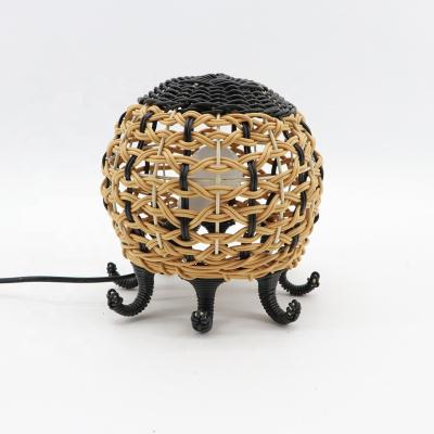 China MBC Animal Plant Shape Desk Shade Plastic Rattan Jellyfish Custom Handmade Woven Table Lamp 2022 For Home Decor for sale