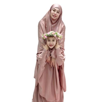 China Wholesale Gear High Quality Polyester Parent-child Abaya Jilbab Abaya Two Piece Set Abaya Mom and Girl Ethnic Clothing for sale